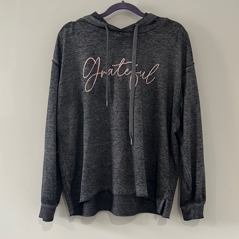 C & C California Grey Sweatshirt w/Hoodie Size L